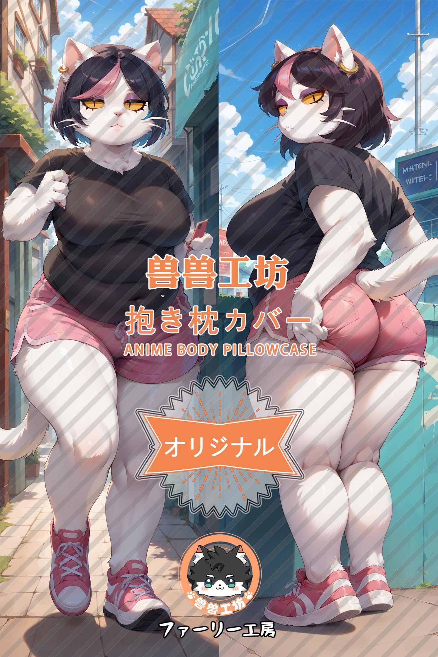 Catti_Deltarune_LRbvX1 Body Pillow Cover
